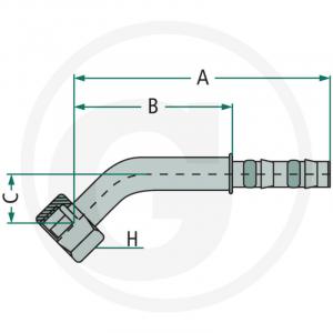 FITING FREON DN8 3/4 L=22 LA 45 GRADE 65288010